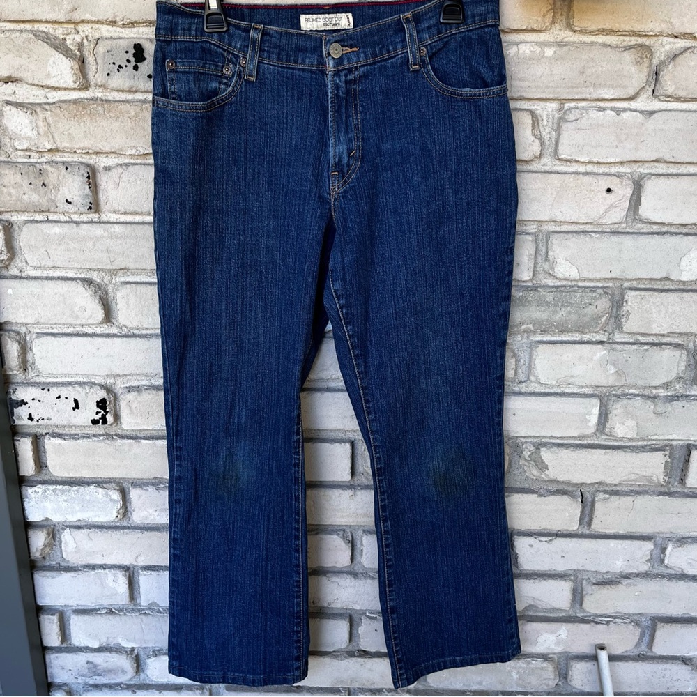 Levi's relaxed boot cut 550 jeans in Deep Blue